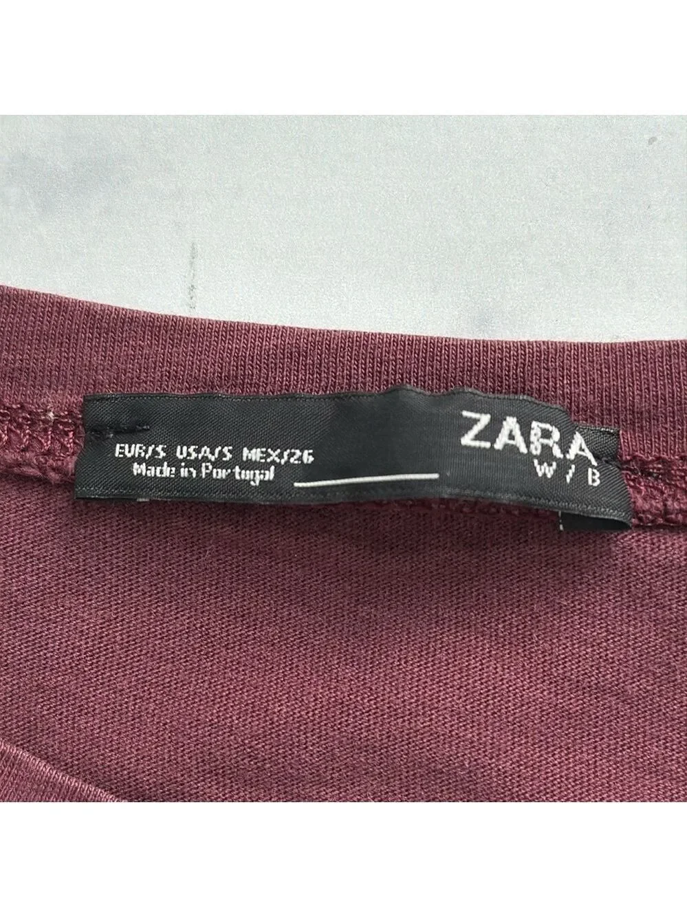 ZARA Royal Trending Graphic Illustration Maroon T-shirt Size Small